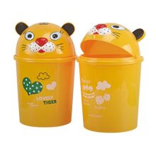 Yellow Cute Flip-on Plastic Dust Bin (A11-4013)